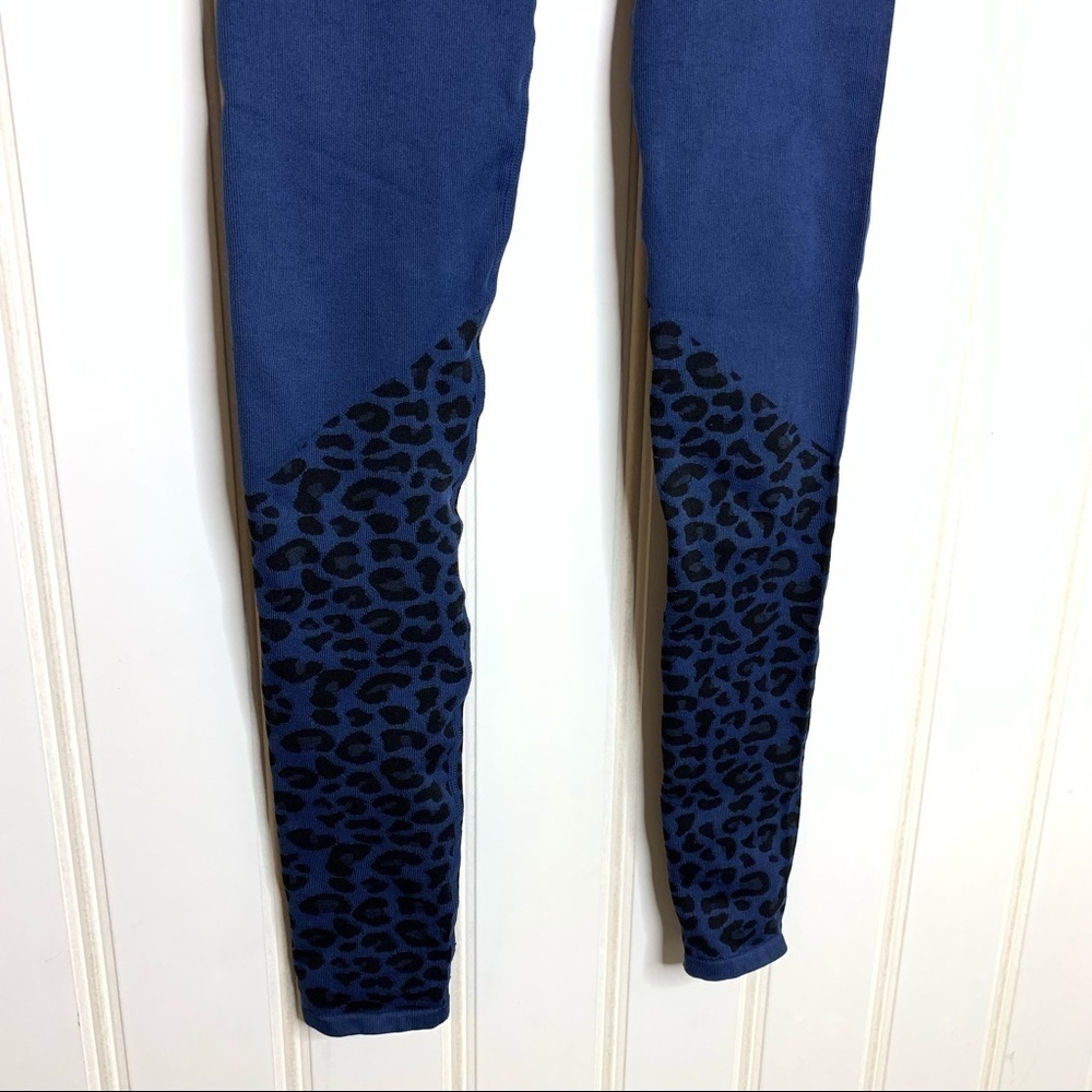 Fabletics Seamless Leopard Print Blue Leggings 66 - image 8